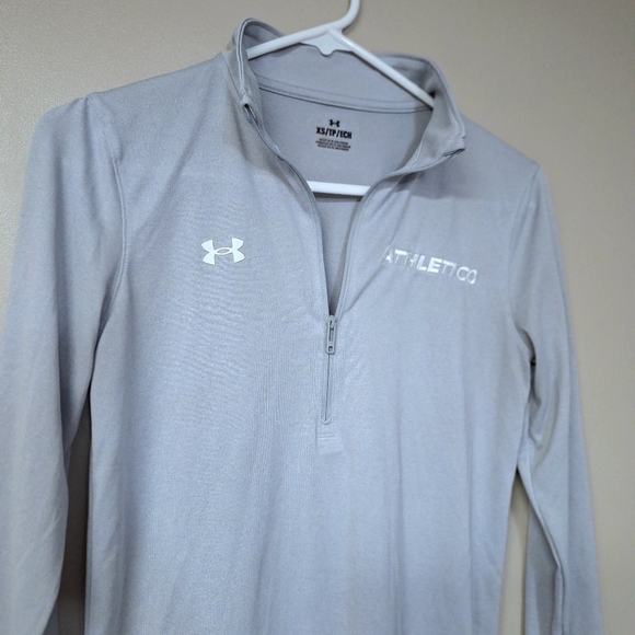 Under Armour UA Womens Tech Athletic 1/2 Zip Pull Over Longsleeve Light Gray - Picture 3 of 12